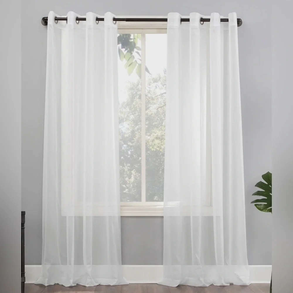 No. 918 Emily Voile Sheer Grommet panel. Set of 2. 59x108 white